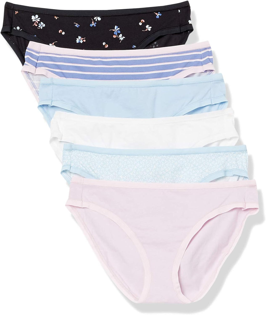 Amazon Essentials Women's Cotton Spandex Bikini Brief Underwear (Available in Plus Size)