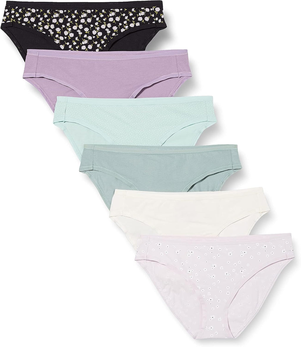 Amazon Essentials Women's Cotton Spandex Bikini Brief Underwear (Available in Plus Size)