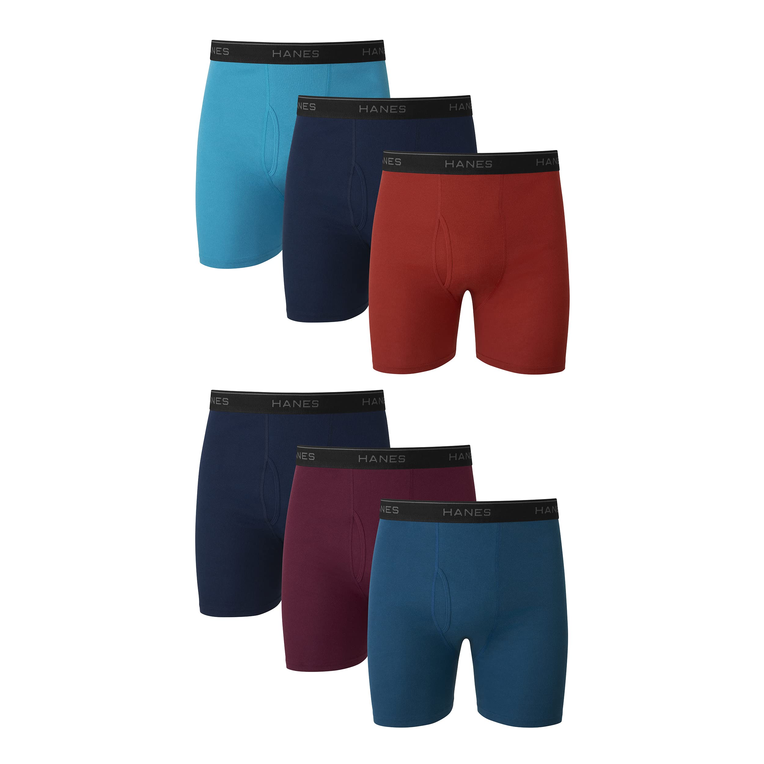 Hanes mens Underwear Boxer Briefs Pack, Cool & Breathable Cotton Moisture-wicking Underwear for Men, No Ride Up