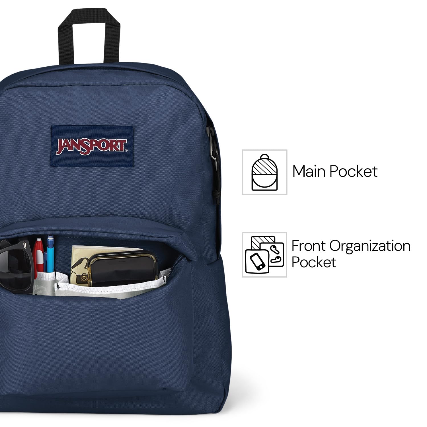 JanSport SuperBreak One Backpack - Durable, Lightweight Bag with 1 Main Compartment, Front Utility Pocket with Built-in Organizer, Premium Backpack, Cherry Lacquer