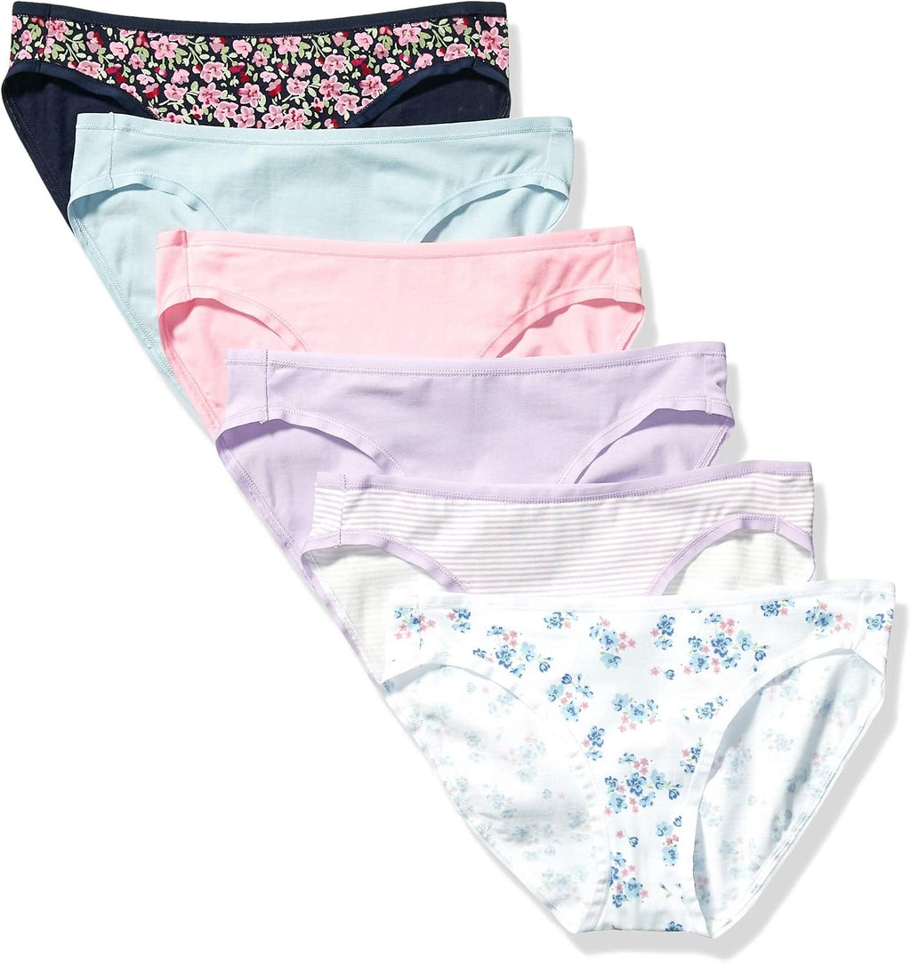 Amazon Essentials Women's Cotton Spandex Bikini Brief Underwear (Available in Plus Size)