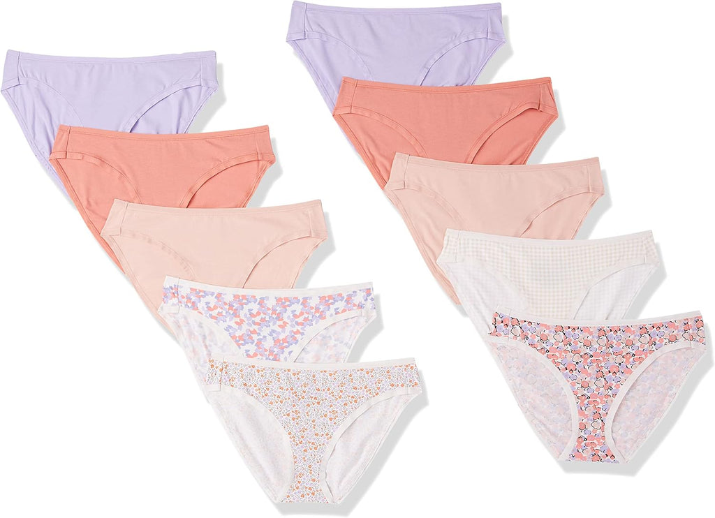Amazon Essentials Women's Cotton Spandex Bikini Brief Underwear (Available in Plus Size)
