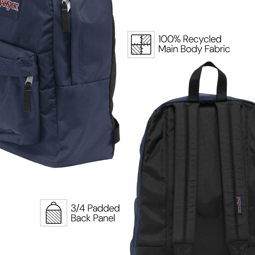 JanSport SuperBreak One Backpack - Durable, Lightweight Bag with 1 Main Compartment, Front Utility Pocket with Built-in Organizer, Premium Backpack, Cherry Lacquer