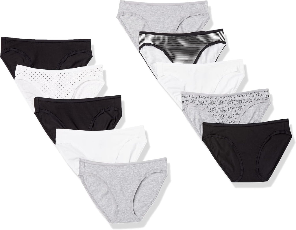Amazon Essentials Women's Cotton Spandex Bikini Brief Underwear (Available in Plus Size)