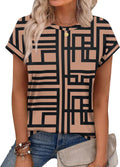 Alaroo Womens Summer Tops Short Sleeve Shirts Crew Neck Cute Trendy Tunic Blouses (S-3XL)