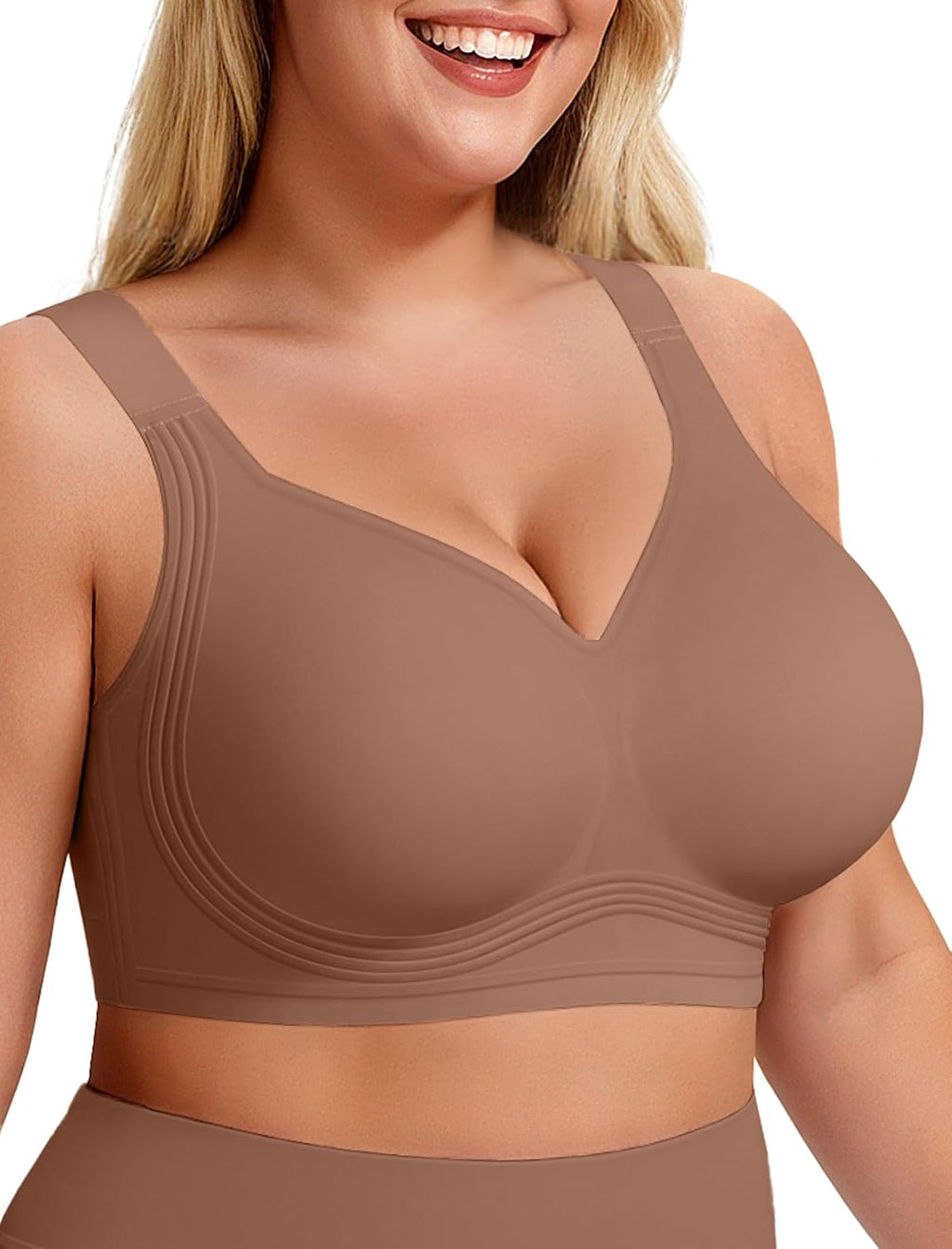 LetsJoli Jelly Bras for Women No Underwire Plus Size Push Up Supportive | Full Coverage, Wireless Support Lift, For Older Women Large Breasts, Minimizer, Seamless Everyday Bra