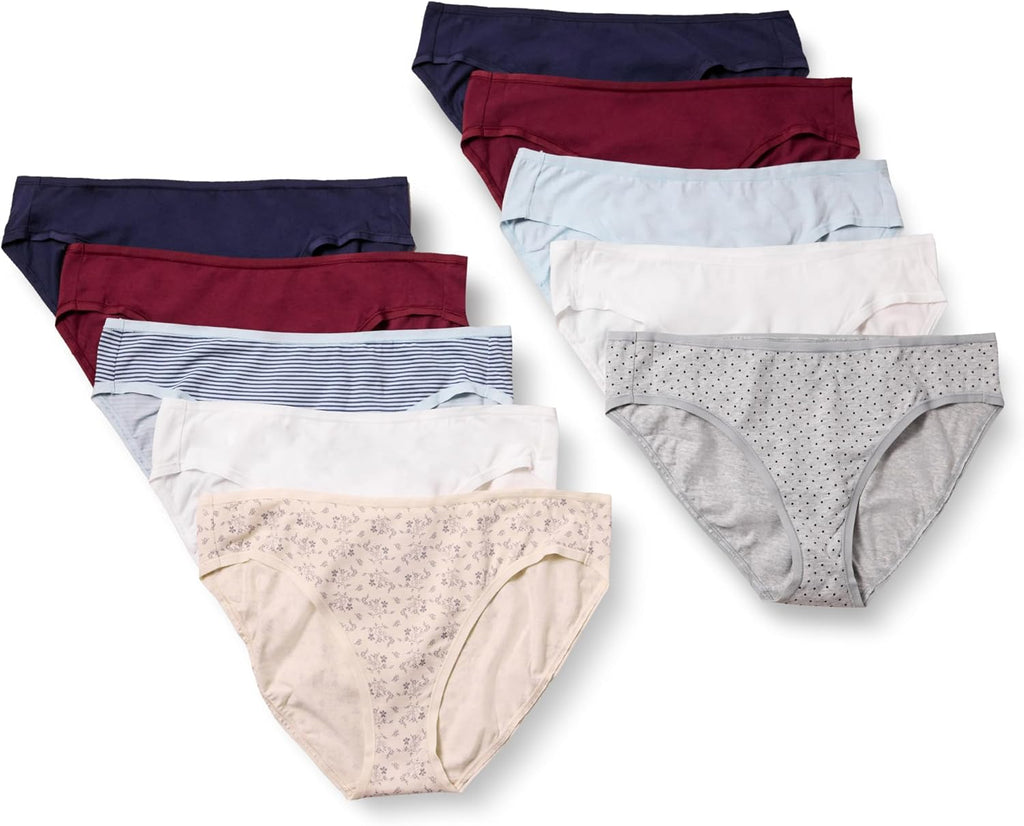 Amazon Essentials Women's Cotton Spandex Bikini Brief Underwear (Available in Plus Size)