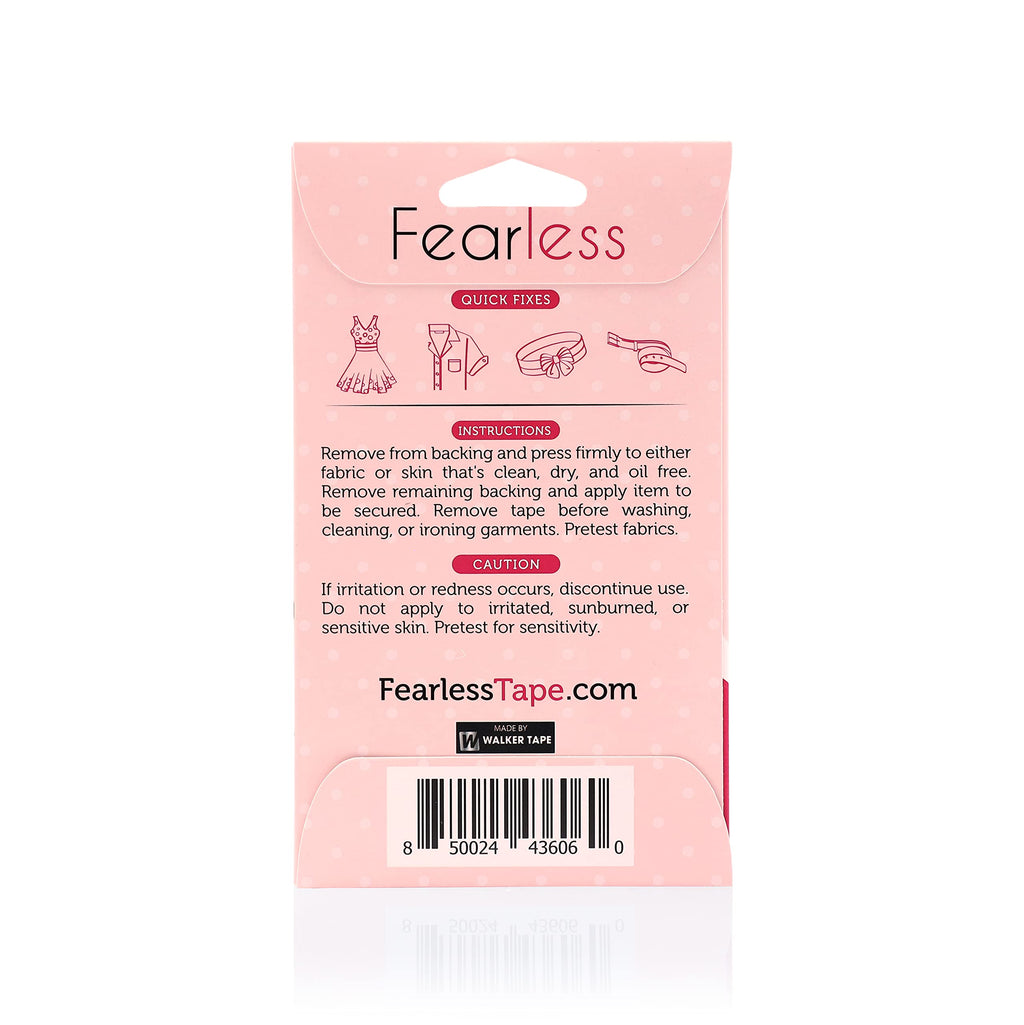 Fearless Tape Double Sided Clothing & Body Tape, 50 Strips | 50 Clear Strips - Ready for Weddings, Proms, and Everyday Outfit Fixes
