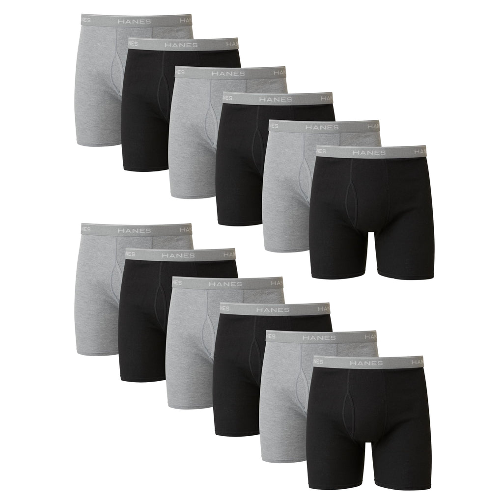 Hanes mens Underwear Boxer Briefs Pack, Cool & Breathable Cotton Moisture-wicking Underwear for Men, No Ride Up