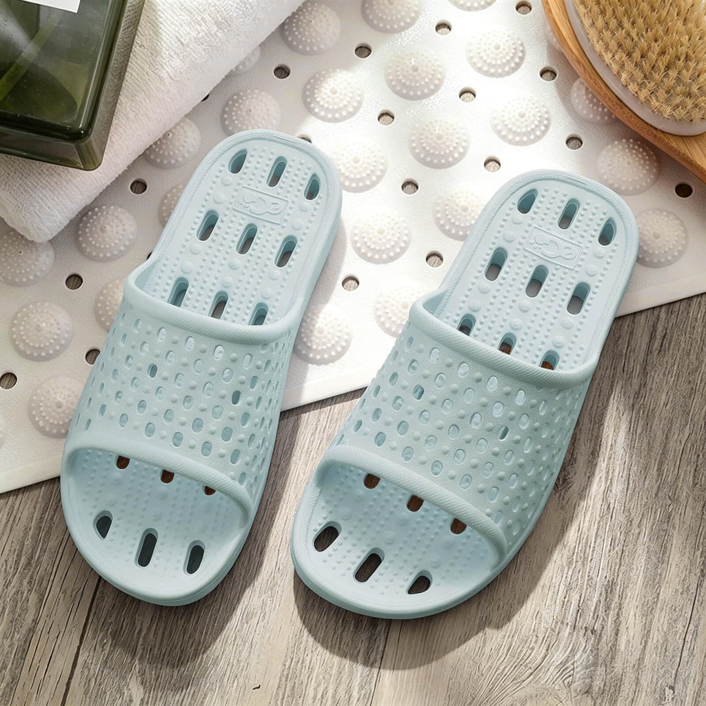 Xomiboe Shower Shoes For Men Women, Quick Dry Shower Slippers for Bathroom | Non Slip Lightweight EVA, With Drain Holes, Wide Fit For Gym Shower, College Dorm, Locker Room, Indoor, Pool