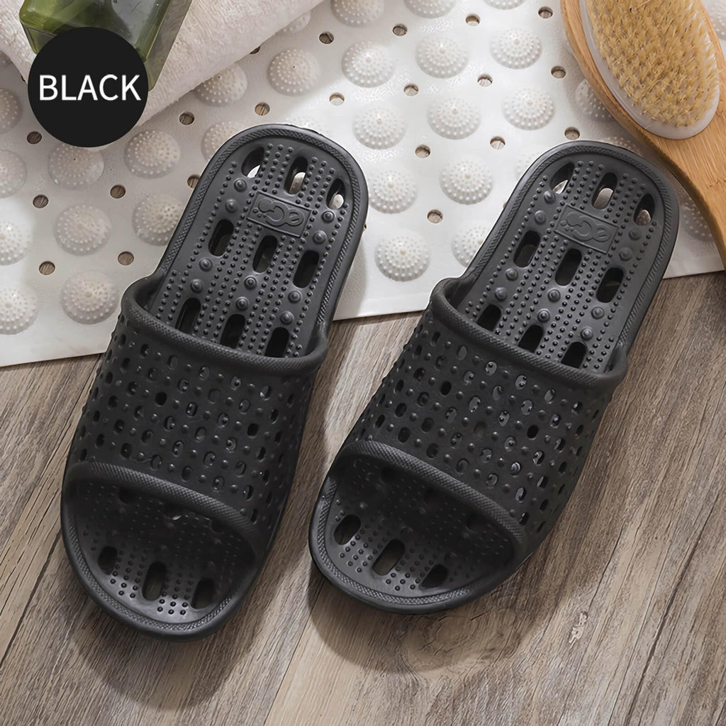 Xomiboe Shower Shoes For Men Women, Quick Dry Shower Slippers for Bathroom | Non Slip Lightweight EVA, With Drain Holes, Wide Fit For Gym Shower, College Dorm, Locker Room, Indoor, Pool