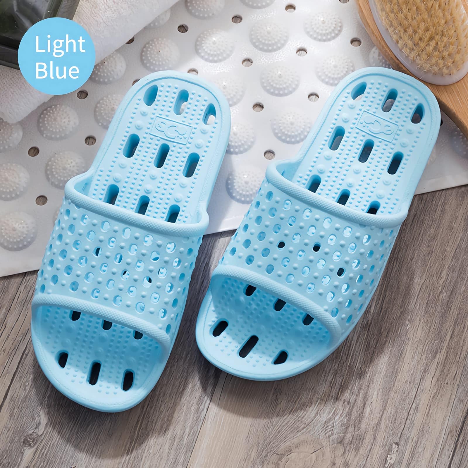 Xomiboe Shower Shoes For Men Women, Quick Dry Shower Slippers for Bathroom | Non Slip Lightweight EVA, With Drain Holes, Wide Fit For Gym Shower, College Dorm, Locker Room, Indoor, Pool