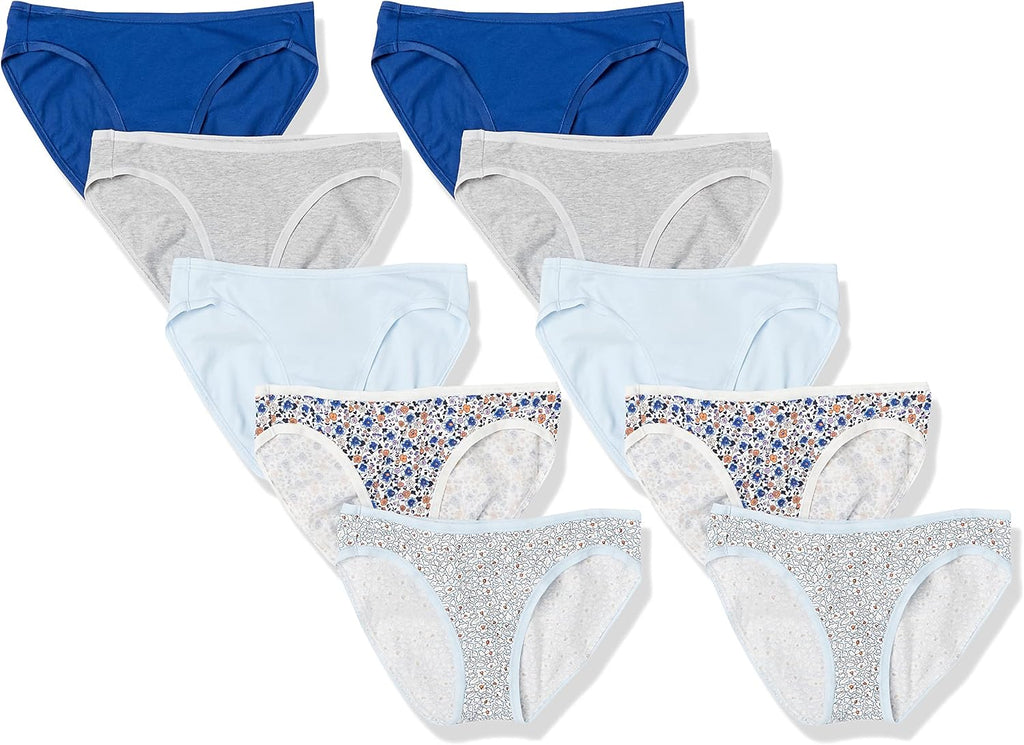Amazon Essentials Women's Cotton Spandex Bikini Brief Underwear (Available in Plus Size)