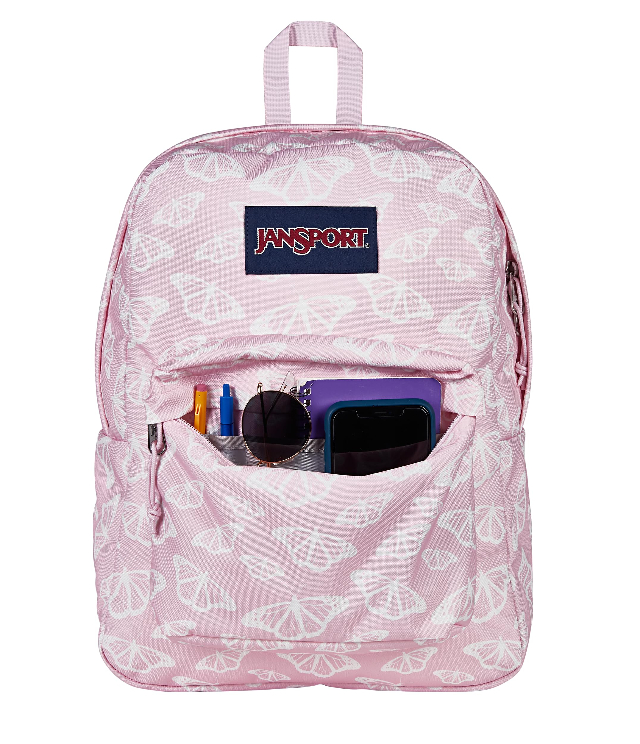 JanSport SuperBreak One Backpack - Durable, Lightweight Bag with 1 Main Compartment, Front Utility Pocket with Built-in Organizer, Premium Backpack, Cherry Lacquer